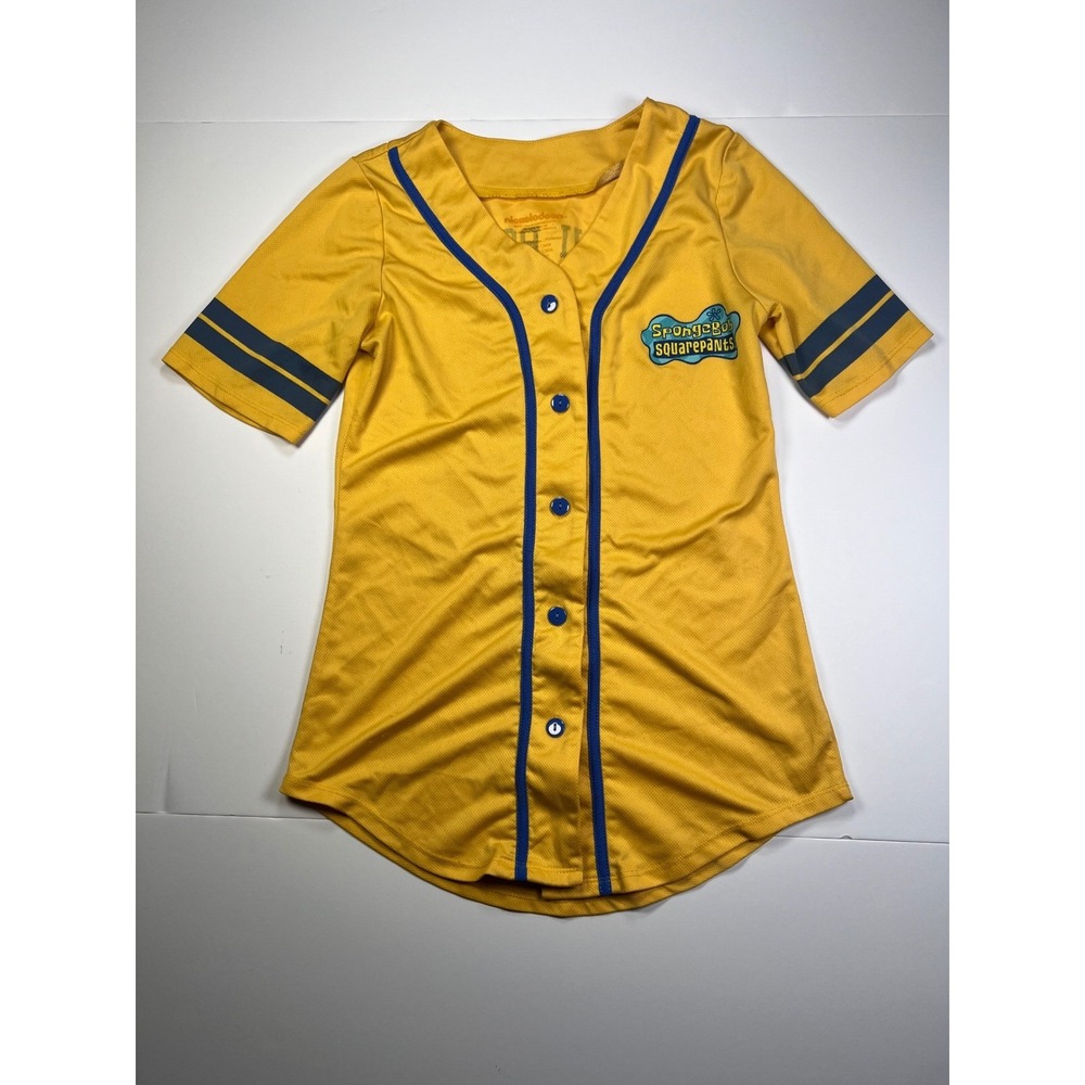Nickelodeon SpongeBob SquarePants Baseball Jersey Unisex Small Yellow 1999